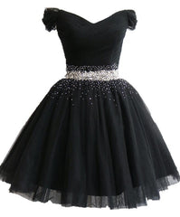 Prom Dresses 2029, Little Black Homecoming Dress  Tulle Cute Short Formal Dress