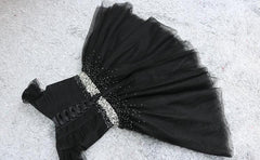 Prom Dresses Ideas, Little Black Homecoming Dress  Tulle Cute Short Formal Dress