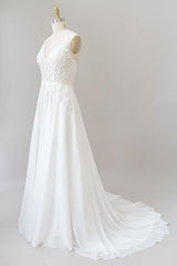 Wedding Dress A Line Lace, Long A-line Sweetheart Spaghetti Strap Appliques Chiffon Wedding Dress