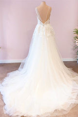 Wedding Dress Sale, Long A-Line Sweetheart Spaghetti Straps Tulle Wedding Dress