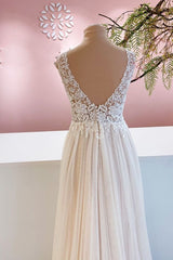 Wedding Dress Inspiration, Long A-Line Sweetheart Tulle Backless Wedding Dress With Floral Lace