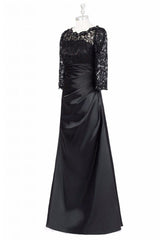 Homecomming Dresses Floral, Long Black A Line Mother Of The Bride Dress
