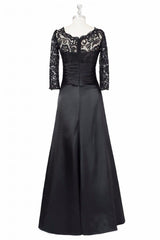 Homecoming Dresses Floral, Long Black A Line Mother Of The Bride Dress