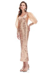 Formal Dress Website, Long Sleeve Tea Length Prom Dresses