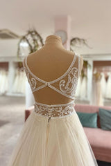 Wedding Dresses For, Long Sweetheart A-Line Tulle Appliques Lace Wedding Dress