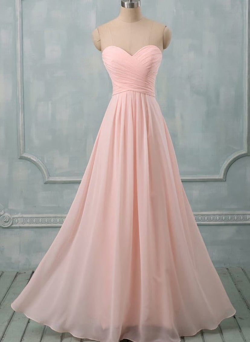 Formall Dresses Short, Lovely Light Pink Sweetheart Long Bridesmaid Dress, Long Prom Dress