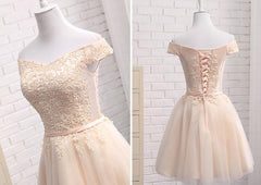 Homecoming Dress Short, Lovely Tulle Cap Sleeves Party Dresses, Bridesmaid Dress for Sale