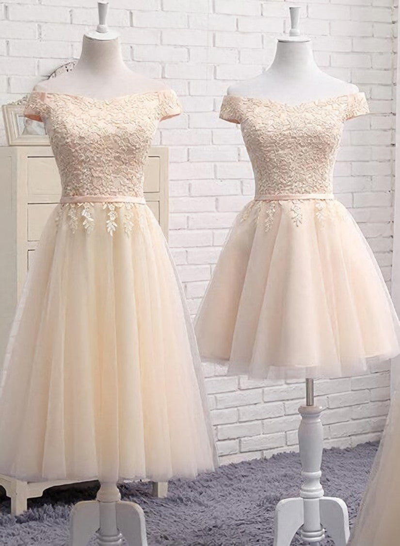 Long Dress Design, Lovely Tulle Cap Sleeves Party Dresses, Bridesmaid Dress for Sale
