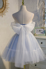 Long Dress Formal, Lovely Tulle Spaghetti Strap Short Prom Dresses, A-Line Lace Homecoming Dresses