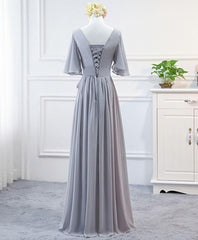 Prom Dresses Outfits, Simple V Neck Chiffon Long Prom Dress, Bridesmaid Dress