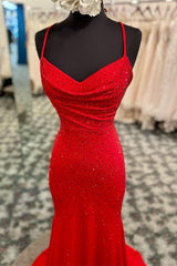 Bridesmaid Dresses Mismatched Fall, Mermaid Long Red Prom Dress with Rhinestones,Royal Blue Bodycon Dresses