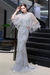 Formal Dress For Beach Wedding, Mermaid V Neck Sleeveless Floor Length Prom Dresses With Crystal Beading