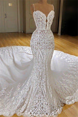 Wedding Dress Shopping, Modern Lace Mermaid Wedding Dresses Spaghetti Straps Appliques Bridal Gowns