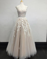 Prom Dresses 13, Modest Prom Dresses Tulle Cap Sleeves Lace Embroidery