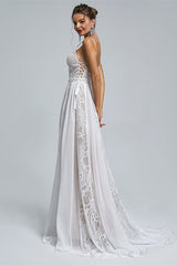 Wedding Dress 2029, Spaghetti Straps Beach Wedding Dresses With Adjustable Drawstring