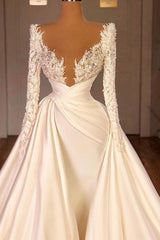 Wedding Dresses Silk, Off the Shoulder Sequined Fur Satin Wedding Party Gown Sleeveless/Long Sleevess styles