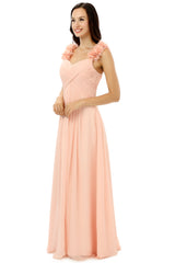 Party Dresses Styles, Pink Chiffon Halter Backless With Pleats Bridesmaid Dresses