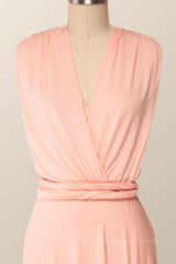 Prom Dress Pink, Pink Convertible Long Bridesmaid Dress