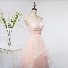 Wedding Dress Mermaide, Pink Elegant Tulle A-line Floor Length Wedding Party Dresses, Light Pink Gown