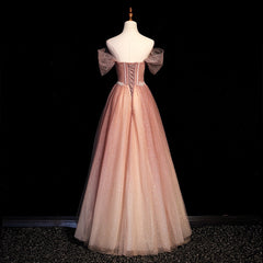 Prom Dress Ideas, Pink Gradient Beaded Sweetheart Party Dress, Pink Gradient Evening Party Dresses