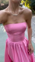 Homecoming, Pink Leg Split Prom Dress,Women Sexy Elegant Party Dresses