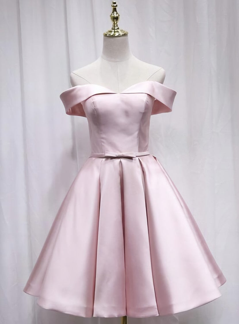 Prom Dresses2031, Pink Off Shoulder Bridesmaid Dress, Lovely Party Dress