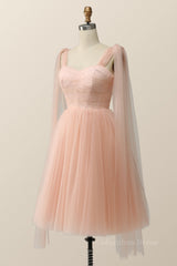 Homecoming Dress Classy Elegant, Pink Tulle Corset Short Party Dress