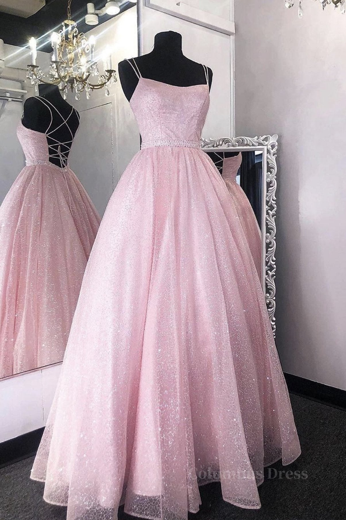 Prom Dress Tight, Pink tulle sequin long prom dress pink tulle formal dress