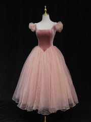 Prom Dresses Gown, Pink tulle short prom dress pink tulle homecoming dress