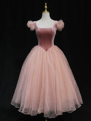 Prom Dresses Tight, Pink tulle short prom dress pink tulle homecoming dress