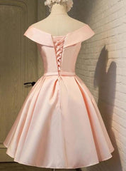 Bridesmaid Dress Long, A-Line Princess V-neck Sleeveless Sash Satin Short Homecoming Dresses