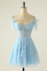 Party Dress On Sale, Princess Lavender Lace Short A-line Homecoming Dress