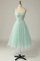 Bridesmaids Dresses Online, Princess Mint Green Daisy Midi Party Dress