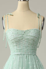 Bridesmaid Dresses Quick Shipping, Princess Mint Green Daisy Midi Party Dress