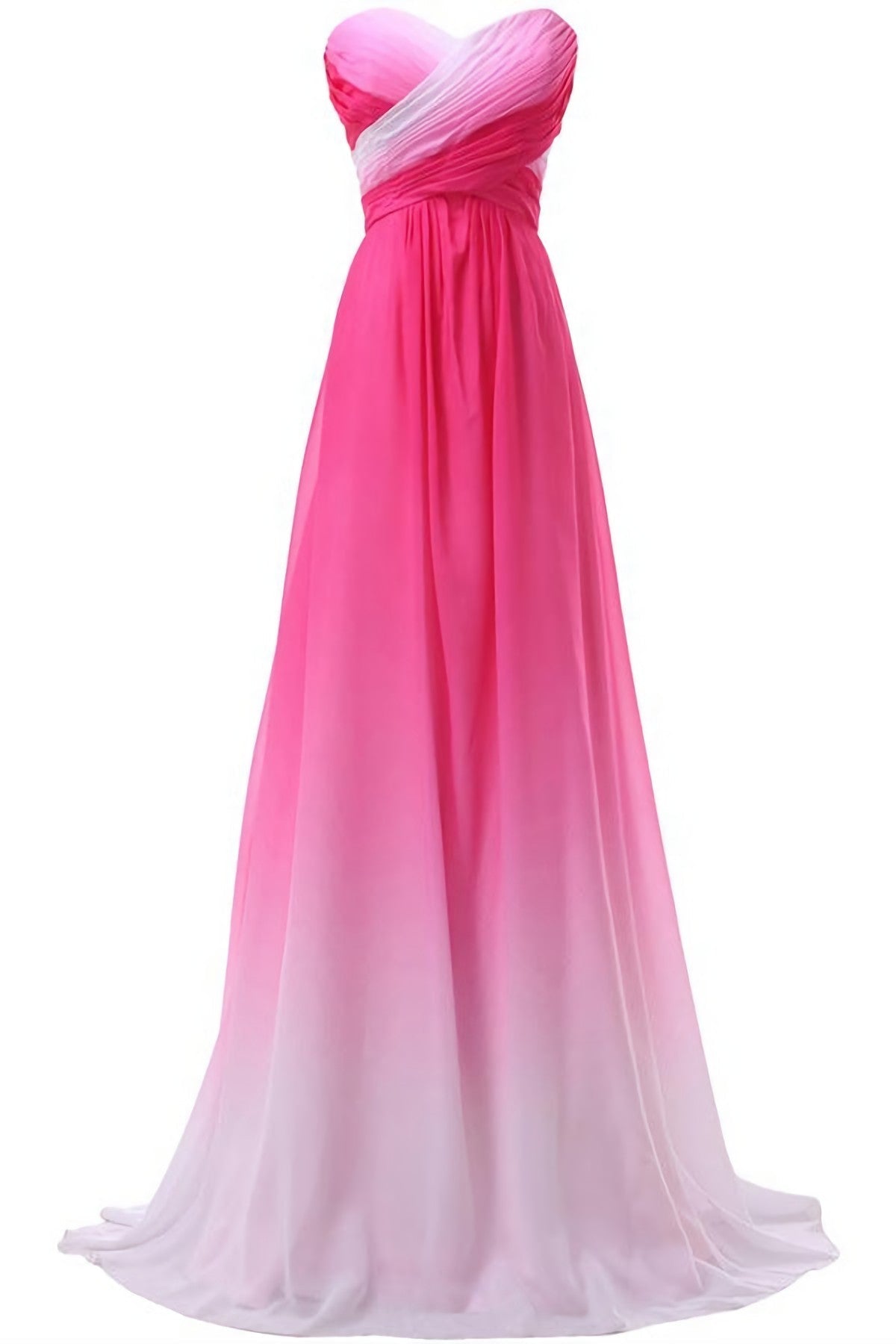 Prom Dress Websites, Pretty Pink Sweetheart Long Gradient Chiffon Elegant Prom Dresses