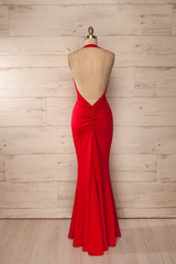 Party Dress Quick, red fitted halter maxi dress red prom dress backless formal evening dress for woman