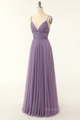 Bridesmaid Dresses Blue, Purple Empire Straps A-line Long Formal Dress