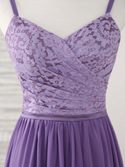 Bridesmaid Dresses Mauve, Purple Lace Chiffon Long Prom Dress Purple Bridesmaid Dress