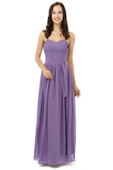 Party Dresses Size 42, Purple Sleeveless Chiffon Long With Lace Up Bridesmaid Dresses