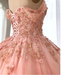 Wedding Dress Wedding Dresses, Quince Dresses Pink Ball Gowns Off the Shoulder Wedding Dress