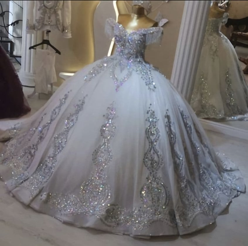 Wedding Dress Romantic, quinceanera dress Ball Gown Prom Dresses Evening Gown Wedding Dress