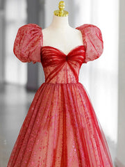 Party Dresses Designs, Red Long Prom Dresses, Aline Red Formal Graduation Dresses