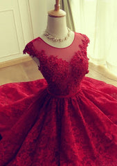 Prom Dresses2030, Red Short Lace Homecoming Dresses,Knee-length Prom Dress,Party Gown