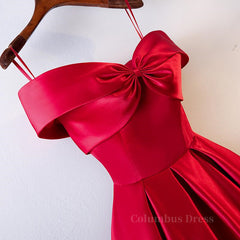 Midi Dress, Red Tea Length Prom Dresses, Red Tea Length Formal Bridesmaid Dresses