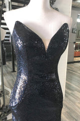 Bridesmaid Dress Pink, Blue Sequin Strapless Bodycon Homecoming Dress