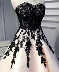 Formal Dress Vintage, Champagne Lace Short Prom Dress, Lace Evening Dress