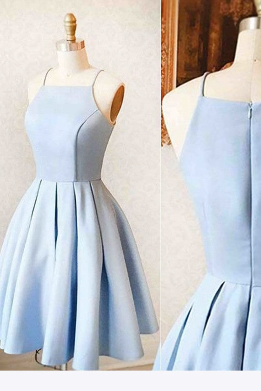 Prom Dress 2037, Satin Light blue Simple Short Prom Dress,Mini Homecoming dress for teens,Cocktail Dresses