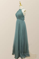 Prom Dress Boutique, Sea Glass Tulle Bridesmaid Dress with Cross Back