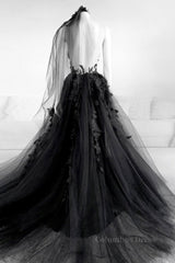 Formal Dress Classy, Sexy Backless Appliques Black Lace Long Prom Dress, Black Lace Formal Dress, Black Evening Dress