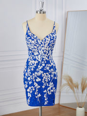 Homecoming Dresses Classy Elegant, Sheath Lace V-neck Appliques Lace Short/Mini Dress